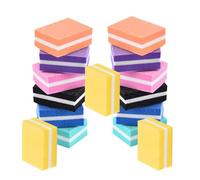 ULTECHNOVO 21pcs Mini Nail File Sponge Buffers for Finger and Toe Nails, Compact Bean Curd Shape with Cleaning Ridges, Double-Sided Polishing Blocks for Professional Use and Home Random Color