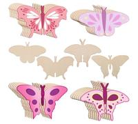 ULTECHNOVO 24 Pcs Wooden Craft Butterflies for DIY Projects Handmade Butterfly Decorations Not Easy to Deform Or Tear Assorted Colour for Home Decor and Crafting