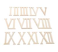 ULTECHNOVO 24pcs 2 Sets Unfinished Wood Letters Roman Numbers Cutout Creative Beige Wooden Numeric Ornaments to Stain Suitable for Writing DIY Craft Painting Home Decoration