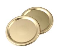 ULTECHNOVO 24pcs Gold Sealing Metal Caps for Mason Jars High-temperature Resistant Tinplate Lids with Split-type Design Multipurpose Covers for Canning Preserving and Meal Prep