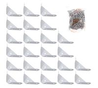ULTECHNOVO 24pcs Heavy Duty Iron Corner Brackets for Home Use, Triangle Shape with Convenient Assembly and Not Easy to Bend Features, White Simple Style Furniture Edge Strengthener