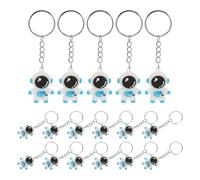 ULTECHNOVO 24pcs Mini Astronaut Keychains, Blue Pvc Soft Cartoon Spaceman Key Ring Pendants, Backpack and Purse Accessories, Party Favors and Classroom Rewards