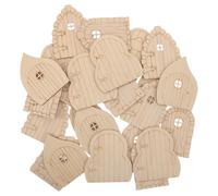 ULTECHNOVO 24pcs Tiny Enchanted Wooden Fairy Doors with Handpainted Details and Easy Installation, Unique Design Dollhouse Garden Door Decor for DIY Cottage and Small Gardens
