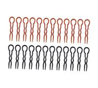 ULTECHNOVO 24pcs U-shaped Hair Forks Hair Accessories for Women and Secure Updo Styling Tools Lightweight Bun Hairpins in Black and Professional