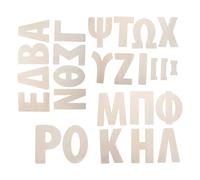 ULTECHNOVO 24Pcs Unfinished Wooden Greek Letters 8-Inch Alphabet Tiles for Crafts, Learning, Wall Decor, DIY Projects, Educational Wood Letters Set