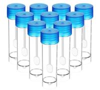 ULTECHNOVO 25-30Ml Stool Cup with Spoon Lid - 10 Pack Plastic for Safe Fecal Sample Collection and Testing
