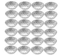 ULTECHNOVO 25pcs Mini Aluminum Alloy Egg Tart Molds with Non Stick Easy Release Chrysanthemum Design Cake and Muffin Cups for Versatile Baking for Home Bakers and Pastry Chefs