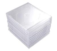 ULTECHNOVO 25PCS Transparent CD DVD Storage Boxes Double Disc Holder Portable Media Video Case for Home Organization Compact Clear Plastic CD Case