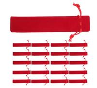 ULTECHNOVO 25pcs Velvet Pen Pouch Drawstring Pencil Case Holder for Pens and Writing Instruments with Easy Opening and Closing in Red, Suitable for School and Other Settings