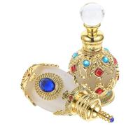 ULTECHNOVO 2pcs 15ml Refillable Glass Perfume Bottles for Travel with Alloy Golden Caps, Practical and Elegant Mini Bottles Suitable for Spas and Businesses
