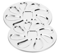 ULTECHNOVO 2pcs 230x230x15mm Stainless Steel Multi-Function Oyster Serving Trays Wear Resistant Restaurant Seafood Plates Kitchen Dining Platters