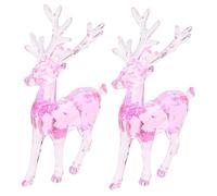 ULTECHNOVO 2Pcs Acrylic Elk Hanging Ornaments Transparent Christmas Decorations Lightweight Pendants for Xmas Tree Wreath Party Festival Display