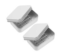 ULTECHNOVO 2pcs Aluminum Soap Box with Lid and Drainage Compact Portable Travel Soap Case 150ml Metal Holder for Camping Dormitory Bathroom Storage