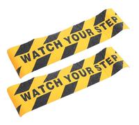 ULTECHNOVO 2pcs Anti-slip Warning Tape with Watch Your Step Print, 15cm X 60cm Caution Floor Stickers for Wet Surfaces and Stair Safety, Black and Yellow Slip Prevention Decals Random Style