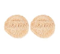 ULTECHNOVO 2pcs Bath Sisal Balls Mesh Bath Balls 4.7x3.1x2.1inch Oval Practical Skin Cleaning Beige Use for Family and Friends