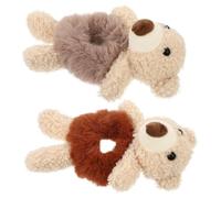 ULTECHNOVO 2pcs Bear Shaped Plush Hair Ropes Girl Hair Accessories Lightweight for Christmas and Birthday