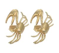 ULTECHNOVO 2pcs Brass Crab Cabinet Knobs Retro Nautical Style Drawer Pull Handles for Kitchen and Dresser with Easy Installation and Wear Resistance