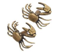 ULTECHNOVO 2pcs Brass Crab Shape Drawer Knobs Comfortable Grip and Smooth Finish, Nautical Themed Retro Style Cabinet Handles for Kitchen Doors and Coastal Home Decor