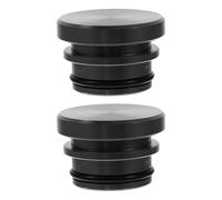 ULTECHNOVO 2pcs Car Cigarette Lighter Plug Cover, Aluminium Alloy Dustproof Barrier and Waterproof Protection, Black Protective Cap for Vehicle Interior Accessories