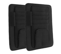 ULTECHNOVO 2pcs Car Visor Organizer Pouch in Black Fake Sunglasses Visor Holder with Strong Adhesion Quick Installation UV Protection for Receipts Cards License and Registration Document
