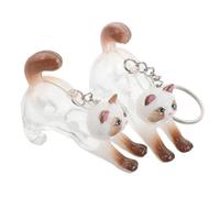 ULTECHNOVO 2pcs Cat Hair Keychain with Plastic and Alloy Material, Cute Cat Shape Keyring for Collecting and Sharing Pet Hair on Occasions, for Pet Owners and Friends