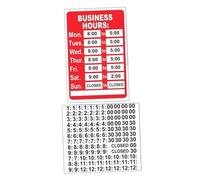 ULTECHNOVO 2pcs Changeable Business Hour Sign Stickers Red for Store Door Window Weatherproof Open Closed Number Display for Restaurants Bars Salons Retail Shops Easy to Operating Hours