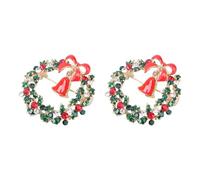 ULTECHNOVO 2pcs Christmas Brooches for Everyday Wear, Alloy Material Corsage Accessories with Classic Red Design, Creative Breast Pins for Holiday Decoration and Wreath Accessories
