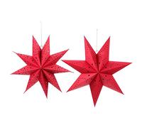 ULTECHNOVO 2Pcs Christmas Nine Pointed Star Lanterns Festival Ornaments for Home Decoration Origami Style and Indoor Display