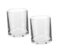ULTECHNOVO 2pcs Clear Acrylic Drinking Glasses Unbreakable Shatterproof Tumblers with Comfortable Grip Stackable Reusable Cups for Kitchen Poolside Patio Dishwasher Safe for Whiskey Beer