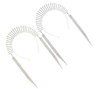 ULTECHNOVO 2pcs Crystal Crown Headband Rhinestones and Tassels for Goddess Radiant Crown Headpiece for Prom Queen and Wedding Hair Accessories