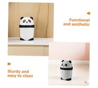ULTECHNOVO 2pcs Cute Panda Trash Can with Flip Lid Mini Garbage Bin for Bedroom Kitchen Bathroom Office Odor-control Wastebasket Compact Tabletop Receptacle for Indoor and Outdoor Use