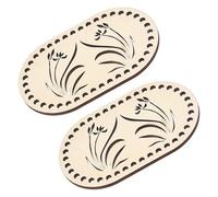 ULTECHNOVO 2pcs DIY Bag Wooden Base Elliptical-Shaped Wooden Bottom Base Khaki High Durability Wear Resistant Design for Beginners Quilters DIY Knitting and Bag Making