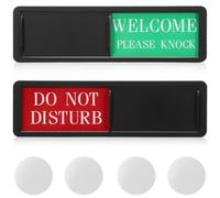 ULTECHNOVO 2Pcs Do Not Disturb Welcome Sign, DIY Privacy Door Indicator Slider Sign for Home Office Conference Washroom Restroom Studio, 7x2 Inch