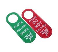 ULTECHNOVO 2pcs Double-sided Door Hanger Signs with Red Please Do Not Disturb and Green Please Welcome Knock Messages for Office Privacy Meeting Hotel Use Easy to Hang Various Door Handles