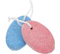 ULTECHNOVO 2pcs Double-Sided Grinding Foot Stones Pedicure Tools Dead Skin Removers with Storage Box for Hard Skin Callus Removal and Foot Exfoliation at Home Random Color