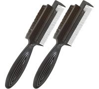 ULTECHNOVO 2pcs Double-sided Hair Brush and Shredded Hair Comb for Men, Small Nylon Bristle Brush for Slick Back and Ponytail Styling at Beauty and Home