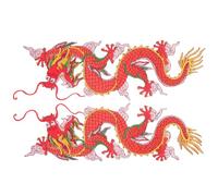 ULTECHNOVO 2pcs Dragon Designed Coat Patches Decorative Hat Patches Red Cloth Embroidered Elegant Beautiful Embellishing Appliques for Hats and Coats