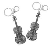 ULTECHNOVO 2pcs Elegant Mini Violin Keychain Set with Rhinestone and Zinc Alloy Material, Multifunctional Design for Handbag Or Bag Ornament, Stylish and Charming Accessories