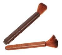 ULTECHNOVO 2Pcs Erhu Violin Rosin Brushes Solid Wood Handles, Dust Removal Cleaning Tools for String Instruments, Ebony and Rosewood Set for Musical Instrument Care