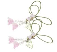 ULTECHNOVO 2pcs Flower Phone Charms Strap with Hand-strung Beads and High Durability Alloy Acrylic Material Wrist Strap for Camera and Car Use at Festivals