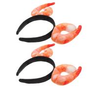 ULTECHNOVO 2pcs Funny Shrimp Hairband Headbands with Plastic and Cloth Material for Comfortable Wear, Versatile Use at Halloween or Seafood Party, Creative and Cute Ocean Animal Headwear