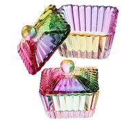 ULTECHNOVO 2pcs Glass Manicure Cups Crystal Dappen Dish Nail Art Holder Multifunctional Acrylic Nail Pot for Mixing Polish Powder Liquid Cleaning Tools