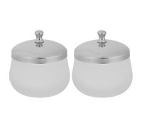 ULTECHNOVO 2pcs Glass Nail Art Bowls with Lids for Manicure, Versatile and Easy to Clean Liquid Dish Containers Made of Sturdy Glass and Stainless Steel, for Nail Art