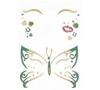 ULTECHNOVO 2pcs Glitter St Patrick’s Day Temporary Face Stickers with Shamrock Design, Creative 3d Decorative Arm Decals for Party Favors and Festival Makeup