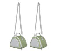 ULTECHNOVO 2pcs Guinea Pig Carrier Bag Breathable Mesh Crossbody Sling for Hamster Gerbil Hedgehog Sugar Glider Lizard Portable Travel Pouch in Green