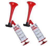 ULTECHNOVO 2pcs Hand Push Air Horn Loud Cheering Noise Maker for Football Sports Events Party Favor Bright Red Lightweight Stadium Celebration Prop