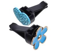 ULTECHNOVO 2pcs Heart Flower Car Vent Clips Blue Air Outlet Decor Car Aroma Diffuser Accessories Universal Fit Air Fresheners for Women Interior