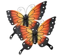 ULTECHNOVO 2pcs Iron Butterfly Wall Art Decorations for Home and Yard, Not Easy to Break and Bend, Easy to Hang and Display, Elegant and Unique Patio Or Fence Ornament