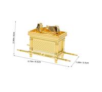 ULTECHNOVO 2pcs Israel Ark Decorative Religious Statue Realistic Gold Covenant Model Figurines for Church Living and Spiritual Desktop Ornament Symbolic Biblical Craft