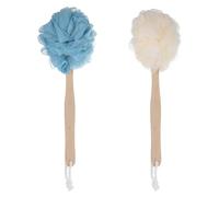 ULTECHNOVO 2pcs Long Handle Bath Brush Bathing Brush Wood Material Simple Design Massage Skin Remove Dust Comfortable Experience Essential for The Household